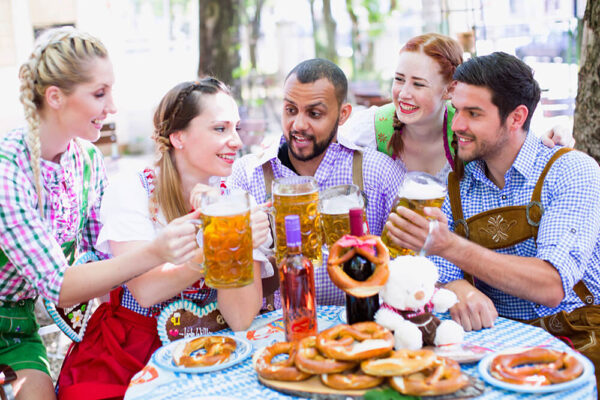 Friends celebrating Oktoberfest 2024